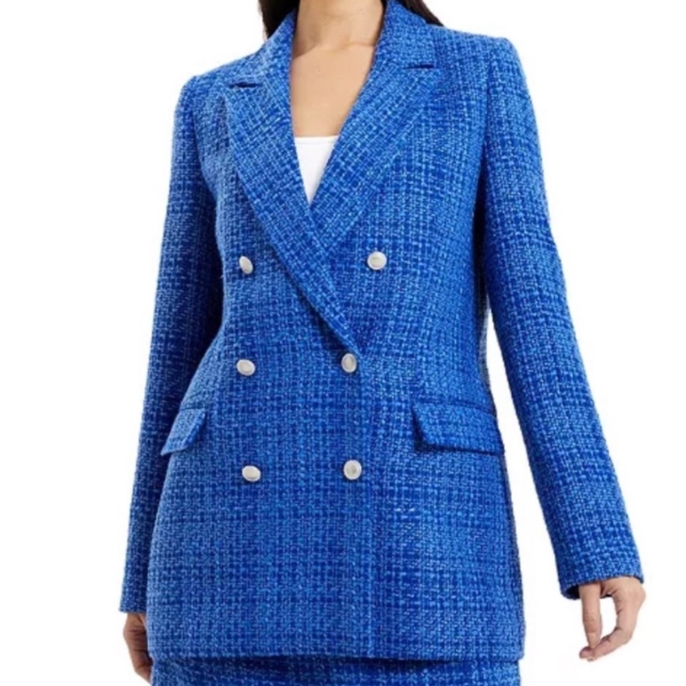 French Connection Royal Blue Tweed Blazer